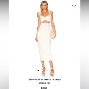 Shona Joy - Simone midi dress in Ivory